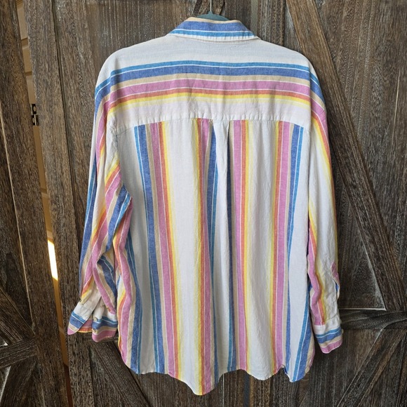 Lane Bryant Shirt Women's Size 18/20 Stripes Long Sleeve‎ No-Peek Collection - Picture 7 of 8